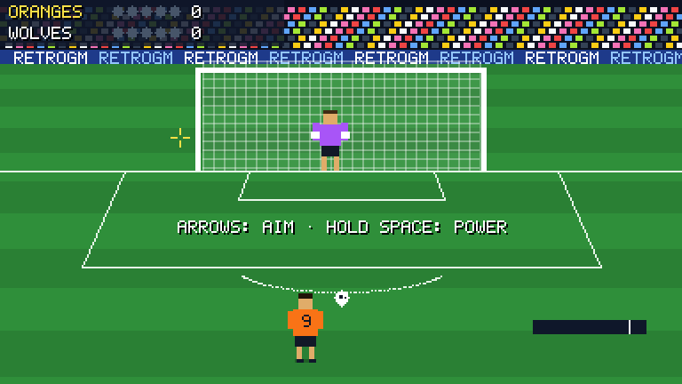 Penalty Kick: the kicker lines up a shot as the keeper waits on his line